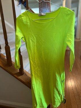 Arden B Neon Lime Green Long Sleeve Dress
